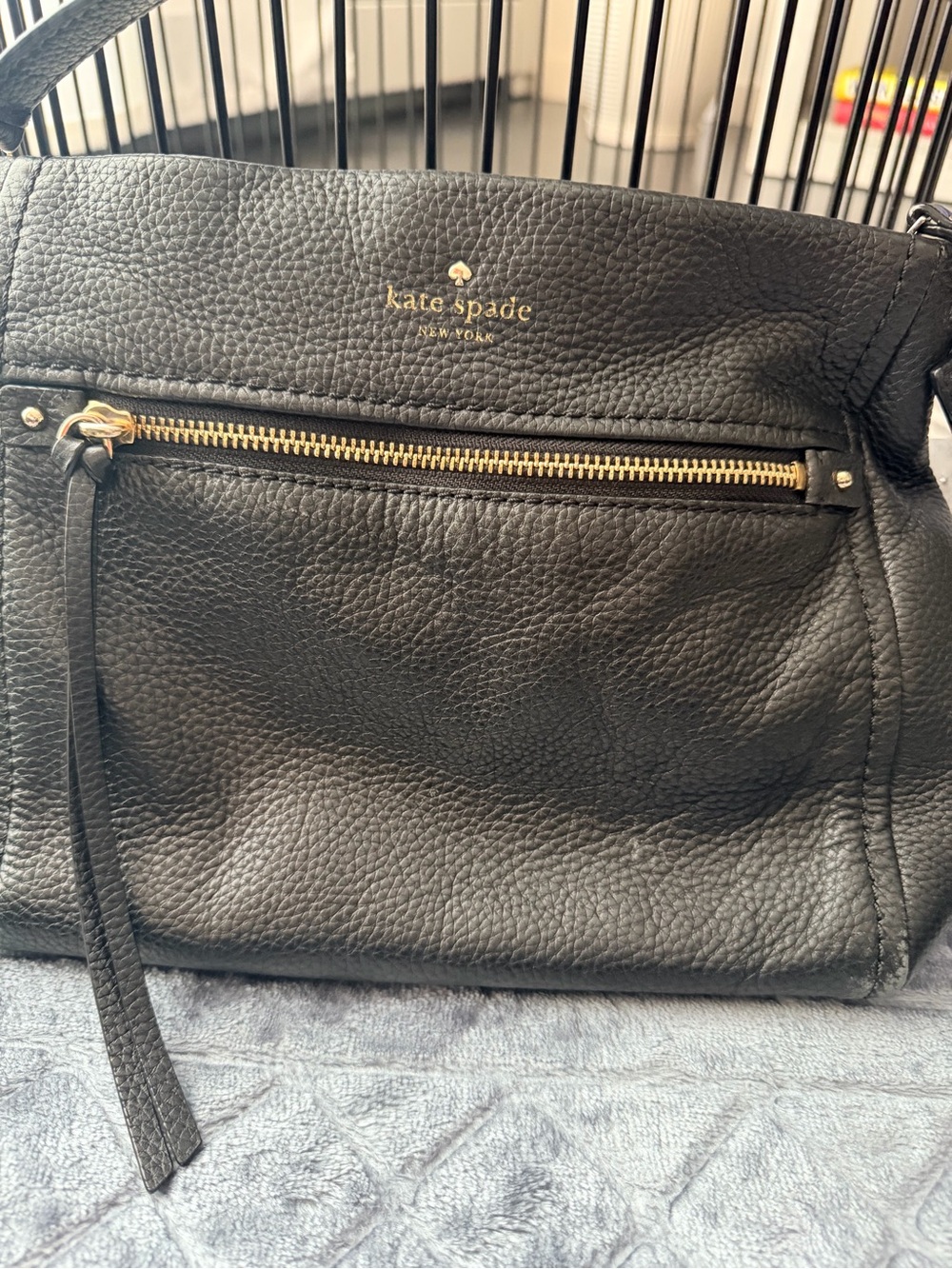 Kate Spade Pebbled Leather Shoulder & Crossbody Bag | Black | Gold Hardware - Picture 2 of 5